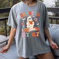 Haunted By 67 Boo Ghost Teacher 6 7 Halloween Costume Women's Comfort Colors T-Shirt Gray Haunted By 67 Boo Ghost Teacher 6 7 Halloween Costume Women's Comfort Colors T-Shirt Gray