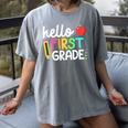 Hello First Grade Team 1st Grade Back To School Teacher Kids Women's Comfort Colors T-Shirt Gray Hello First Grade Team 1st Grade Back To School Teacher Kids Women's Comfort Colors T-Shirt Gray