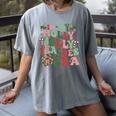 In My Holly Xmas Jolly Teacher Era Teacher Vibes Christmas For Men Women Kids Women's Comfort Colors T-Shirt Gray In My Holly Xmas Jolly Teacher Era Teacher Vibes Christmas For Men Women Kids Women's Comfort Colors T-Shirt Gray