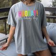 Hooray It's Library Day Teacher Reader Books Back To School Women's Comfort Colors T-Shirt Gray