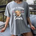 Just A Teacher Who Loves Cows Shirt Cute Highland Cow Women's Comfort Colors T-Shirt Gray Just A Teacher Who Loves Cows Shirt Cute Highland Cow Women's Comfort Colors T-Shirt Gray