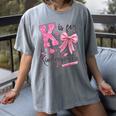 K Is For Kindergarten Teacher Coquette Bow Back To School Women's Comfort Colors T-Shirt Gray K Is For Kindergarten Teacher Coquette Bow Back To School Women's Comfort Colors T-Shirt Gray