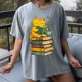 Kawaii Cats Lover Coffee Books Teacher Librarian Cat Women's Comfort Colors T-Shirt Gray