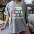 Kids AUTISM IS NOT A TRAGEDY IGNORANCE IS Proud Teacher Crew Women's Comfort Colors T-Shirt Gray