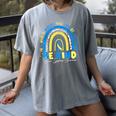 Be Kind Rainbow Down Syndrome Awareness Teacher Blue Yellow Women's Comfort Colors T-Shirt Gray Be Kind Rainbow Down Syndrome Awareness Teacher Blue Yellow Women's Comfort Colors T-Shirt Gray