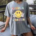 Kindergarten Teacher Team Hippie Smile Face Back To School Women's Comfort Colors T-Shirt Gray