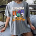 Librarian Boo Crew Teacher Student Halloween Costume Women's Comfort Colors T-Shirt Gray