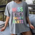 Little MISS SMARTY PANTS School Grad Teacher Last Day Women's Comfort Colors T-Shirt Gray