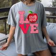 Love Kindergarten Cute Apple School Teacher Women's Comfort Colors T-Shirt Gray Love Kindergarten Cute Apple School Teacher Women's Comfort Colors T-Shirt Gray