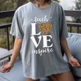 Love Leopard Print Teacher Cheetah School Inspire Teach Women's Comfort Colors T-Shirt Gray Love Leopard Print Teacher Cheetah School Inspire Teach Women's Comfort Colors T-Shirt Gray