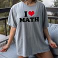 I Love Math Teacher Women's Comfort Colors T-Shirt Gray I Love Math Teacher Women's Comfort Colors T-Shirt Gray