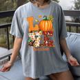 Love Preschool Teacher Turkey Thanksgiving Autumn Fall Women's Comfort Colors T-Shirt Gray