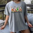 Very Merry Teacher Christmas Goose Silly Holiday Party Women's Comfort Colors T-Shirt Gray