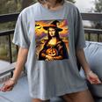 Mona Lisa Pumpkin Halloween Art Teacher Witchy Women Kids Women's Comfort Colors T-Shirt Gray Mona Lisa Pumpkin Halloween Art Teacher Witchy Women Kids Women's Comfort Colors T-Shirt Gray