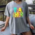 Neon Retro Teacher Cute Teacher Team New Teacher Back To Sch Women's Comfort Colors T-Shirt Gray