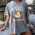 Be Nice To The Teacher Santa Is Watching School Christmas Women's Comfort Colors T-Shirt Gray