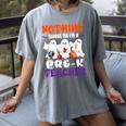 Nothing Scares Me I'm A Pre-K Teacher Halloween Ghosts Women's Comfort Colors T-Shirt Gray