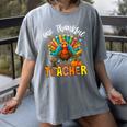 One Thankful Teacher Thanksgiving Turkey Cute Crayon Pencil Women's Comfort Colors T-Shirt Gray One Thankful Teacher Thanksgiving Turkey Cute Crayon Pencil Women's Comfort Colors T-Shirt Gray