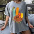 One Thankful Teacher Thanksgiving Turkey Peace Hand Sign Women's Comfort Colors T-Shirt Gray One Thankful Teacher Thanksgiving Turkey Peace Hand Sign Women's Comfort Colors T-Shirt Gray