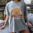 One Thankful Teacher Thanksgiving Turkey Rainbow Fall Women's Comfort Colors T-Shirt Gray One Thankful Teacher Thanksgiving Turkey Rainbow Fall Women's Comfort Colors T-Shirt Gray