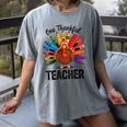 One Thankful Teacher Thanksgiving TurkeyCute Pencil Women's Comfort Colors T-Shirt Gray One Thankful Teacher Thanksgiving TurkeyCute Pencil Women's Comfort Colors T-Shirt Gray