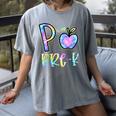 P Is For Pre-K Preschool Teacher Tie Dye Back To School Women's Comfort Colors T-Shirt Gray