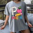 P Is For Pre K Teacher Student Pencil Apple Back To School Women's Comfort Colors T-Shirt Gray P Is For Pre K Teacher Student Pencil Apple Back To School Women's Comfort Colors T-Shirt Gray