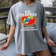 PE Physical Education Teacher Superhero Power School Women's Comfort Colors T-Shirt Gray PE Physical Education Teacher Superhero Power School Women's Comfort Colors T-Shirt Gray