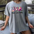 Peace Love Books Librarian Teacher Life Book Library Tie Dye Women's Comfort Colors T-Shirt Gray
