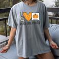 Peace Love Visuals Sped Teacher Pumpkin Skeleton Halloween Women's Comfort Colors T-Shirt Gray Peace Love Visuals Sped Teacher Pumpkin Skeleton Halloween Women's Comfort Colors T-Shirt Gray