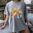 Pencil Leopard Coquette Bow Teacher Life Back To School Women's Comfort Colors T-Shirt Gray
