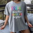 Pre-K Teacher Adventure Begins First Day Preschool Teachers Women's Comfort Colors T-Shirt Gray