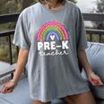 Pre-K Teacher Cute Pre Kindergarten For Teachers Rainbow For Men Women Kids Women's Comfort Colors T-Shirt Gray