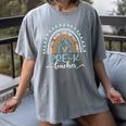 Pre-K Teacher Leopard Boho Rainbow Back To School Women's Comfort Colors T-Shirt Gray Pre-K Teacher Leopard Boho Rainbow Back To School Women's Comfort Colors T-Shirt Gray