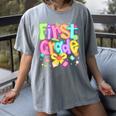 Preppy First Grade Back To School 1st Grade Teacher Girl Kid Women's Comfort Colors T-Shirt Gray Preppy First Grade Back To School 1st Grade Teacher Girl Kid Women's Comfort Colors T-Shirt Gray