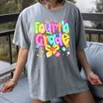 Preppy Fourth Grade Back To School 4th Grade Teacher Girls Women's Comfort Colors T-Shirt Gray