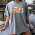 Preppy One Thankful Teacher Coquette Thanksgiving Teacher Women's Comfort Colors T-Shirt Gray