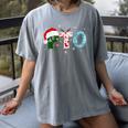 PTO Santa Hat Reindeer Parent Teacher Organization Christmas Women's Comfort Colors T-Shirt Gray
