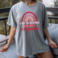 Rainbow Homeschool Mom Teacher I Go To School In My Pajamas Women's Comfort Colors T-Shirt Gray