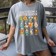 Reading Teacher How To Become a Better Reader Book Lover Fun Women's Comfort Colors T-Shirt Gray Reading Teacher How To Become a Better Reader Book Lover Fun Women's Comfort Colors T-Shirt Gray