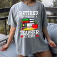 Retired But Forever a Teacher At Heart Teacher Retirement Women's Comfort Colors T-Shirt Gray