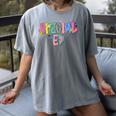 Retro Checkered Special Education Teacher Back To School Women's Comfort Colors T-Shirt Gray