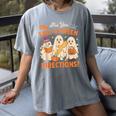 Retro Are You Fall O Ween Directions Ghost Teacher Spooky Women's Comfort Colors T-Shirt Gray