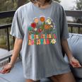 Retro Instructional Assistant Wildflowers Teacher Aide Women's Comfort Colors T-Shirt Gray