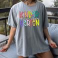 Retro Kindergarten Dream Team Back To School Teacher Kids Women's Comfort Colors T-Shirt Gray