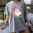 Retro Pink Christmas Santa's Favorite Art Teacher Artist Women's Comfort Colors T-Shirt Gray