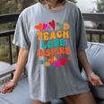 Retro Teach Love Inspire Back To School Teachers Women's Comfort Colors T-Shirt Gray Retro Teach Love Inspire Back To School Teachers Women's Comfort Colors T-Shirt Gray