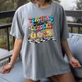 Retro Teaching Future Leaders Groovy Teacher Back To School Women's Comfort Colors T-Shirt Gray