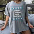 Santas Favorite Band Teacher Christmas Women's Comfort Colors T-Shirt Gray Santas Favorite Band Teacher Christmas Women's Comfort Colors T-Shirt Gray