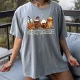 Science Teacher Horror Fall Coffee Halloween Pumpkin Autumn Women's Comfort Colors T-Shirt Gray